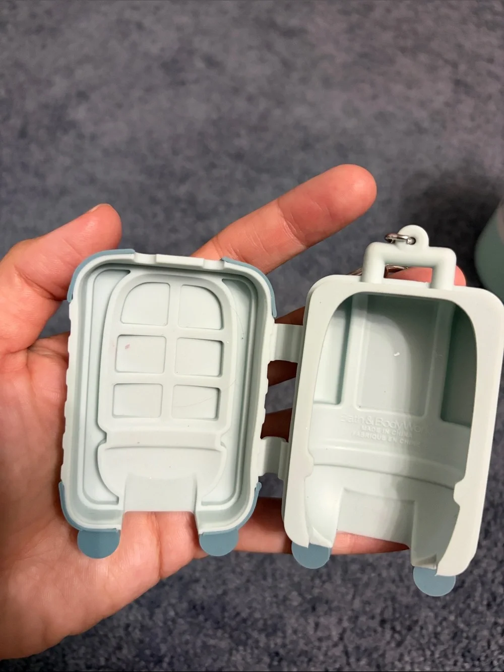 Mini Luggage Silicone Phone Accessory - Light Gray & Blue